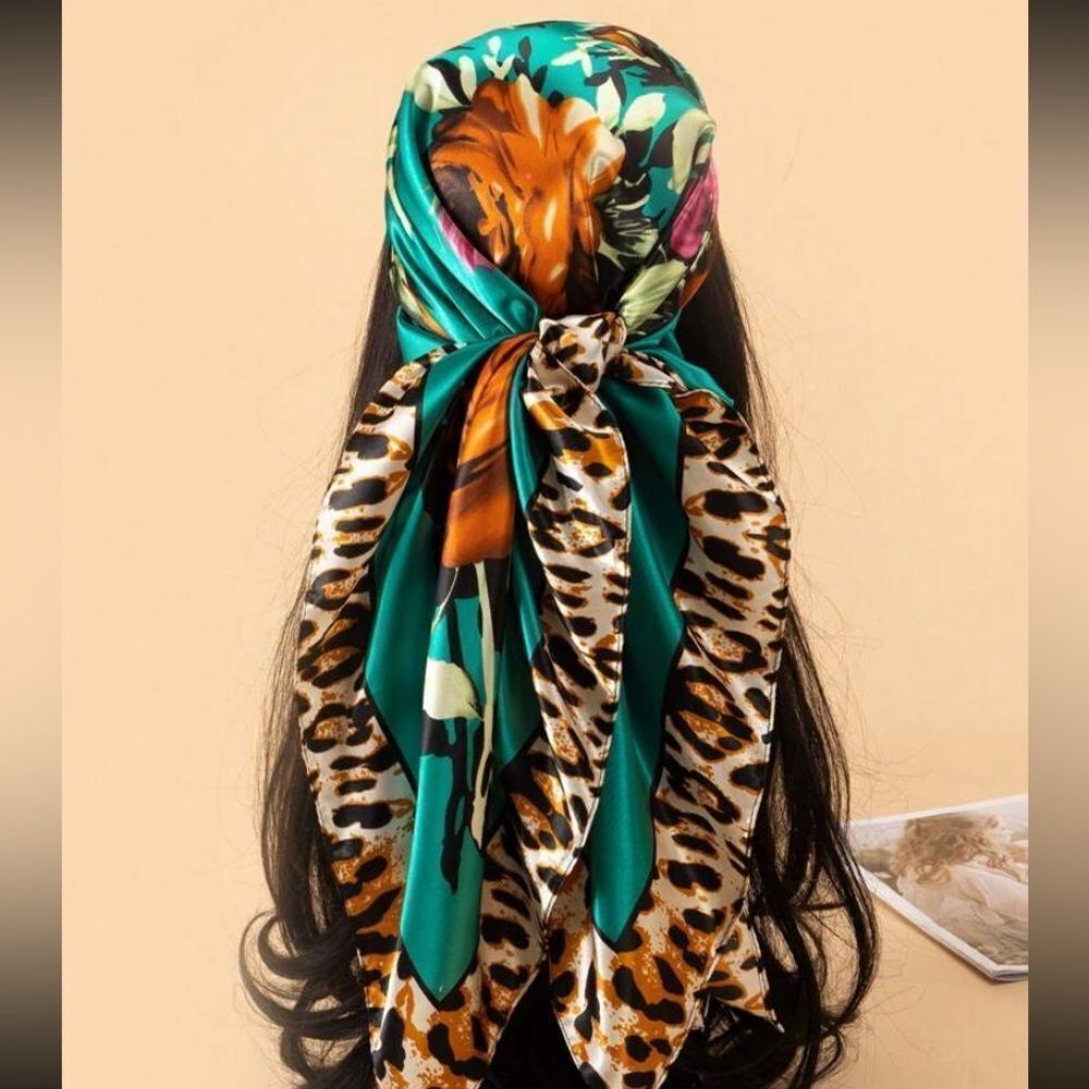 3for$20 1pc Leopard & Floral Print Bandana scarf